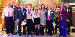 Vermont Lieutenant Governor Phil Scott recently gathered together some of Vermont’s medaling athletes from the 2015 National Senior Games. (Contributed photo)